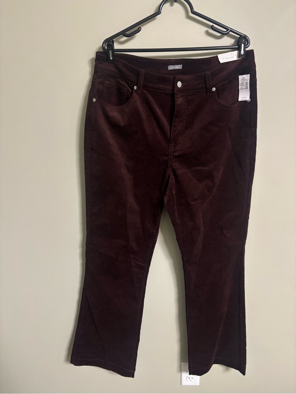 Maurices High Rise Bootcut Corduroy Pants Size 18W New Fall Brown Plus
